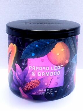 Goose Creek PAPAYA LEAF & BAMBOO Large 3-Wick Scented Candle, 14.5 Oz